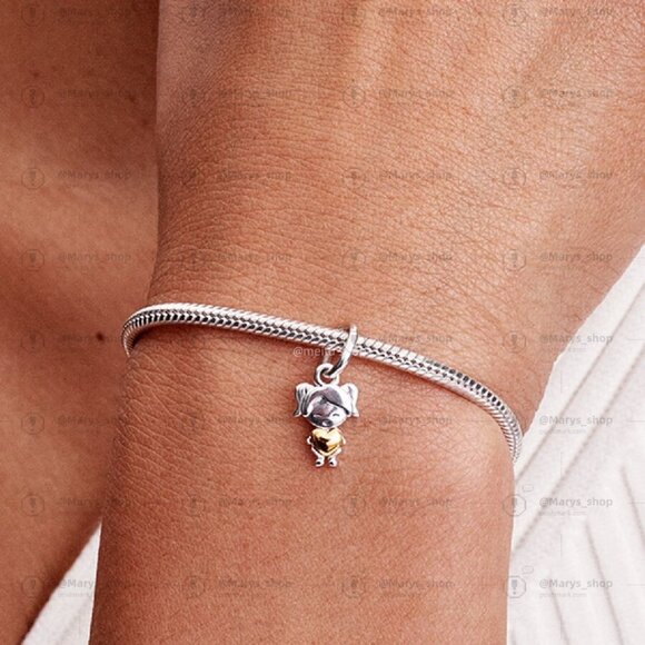 Pandora Happy Girl Dangle Charm|Two-tone - Picture 2 of 2